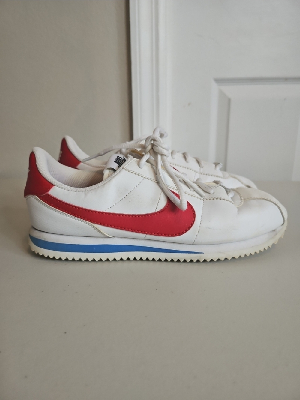 Nike Cortez Leather Varsity Red, White, and Blue Youth Size 6 Womens 6.5